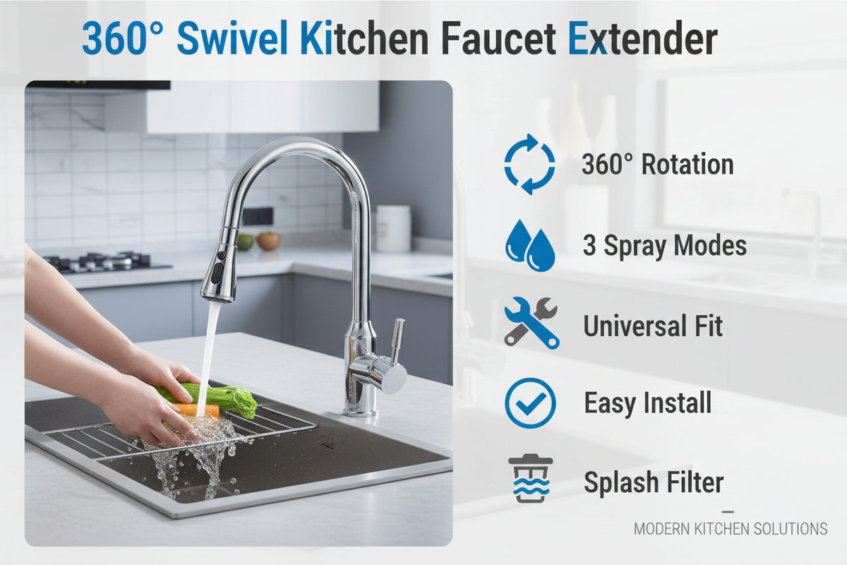360° Swivel Faucet Extender - 3-Mode Spray